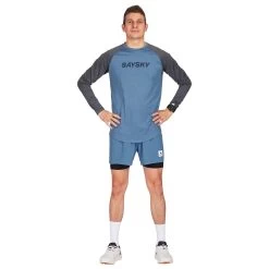 Herren Laufshirt Logo Pace Langarm 10 Herren Laufshirt Logo Pace Langarm -Outdoor Sportswear saysky herren laufshirt logo pace lan jmrls05c2003 2003 blue 5145